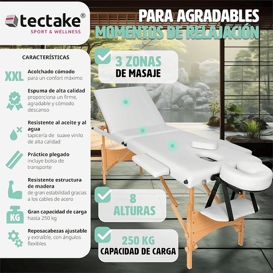 Maca de massagem dobrável de alumínio, maca profissional para fisioterapia, maca estética profissional, quiromassagem, tatos, Reiki, altura ajustável, 3 zonas, com bolsa de transpo...