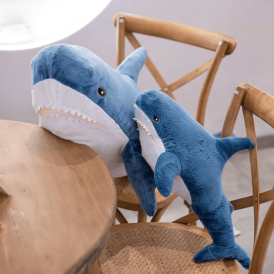 Tubarão gigante brinquedo de pelúcia para crianças, animal macio, travesseiro azul, boneca fofa, presentes de aniversário, presente para crianças, 2 tamanhos