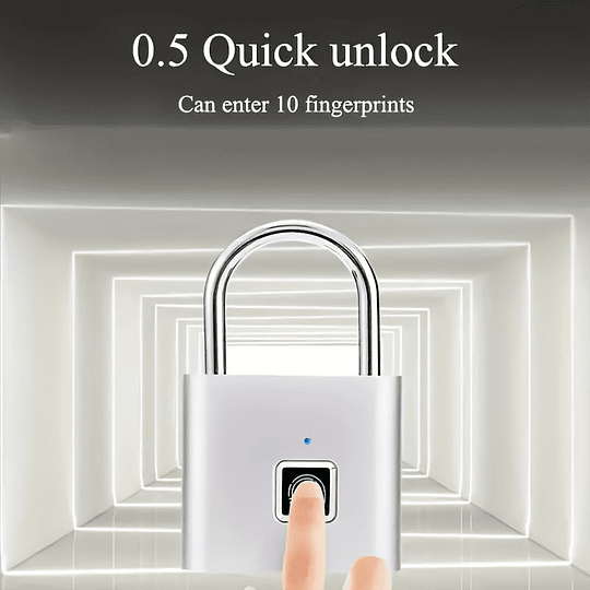 1pc mini cadeado de impressão digital inteligente, fechadura de porta de segurança, fechadura recarregável usb sem chave para bagagem de mala