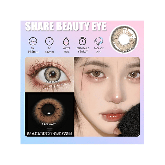 1 Par Suave Colorido Contato Naturalmente Preto Pontos, Grande Diâmetro Descartável Vida Ciclo