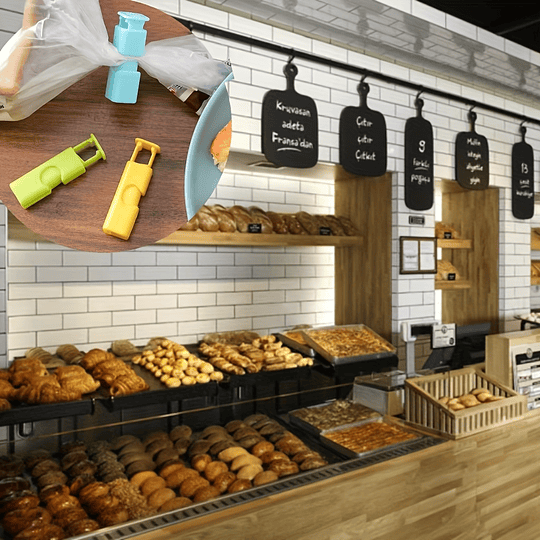 6pcs clipe de vedação de pão, clipe de vedação de saco de lanche de pressão, clipe de preservação de alimentos, clipe de embalagem a vácuo, acessórios de cozinha, humidade de vedação de preservação pa