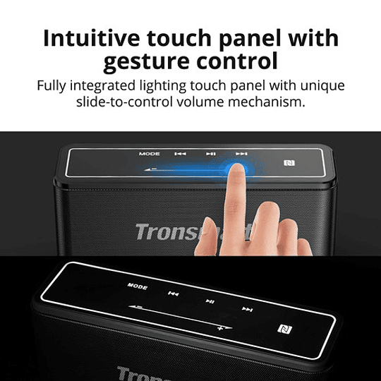 Tronsmart Element Mega SoundPulse Caixa de Som Bluetooth 5.0 com Potente Saída Máxima de 40 W, Som Digital 3D e Controle de Toque Intuitivo TWS - Preto
