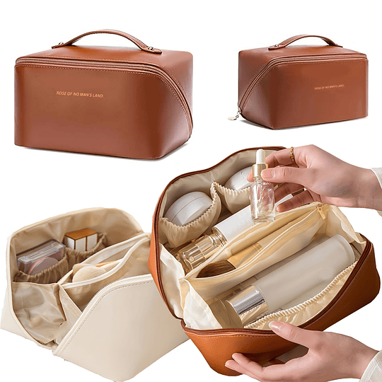 1pc grande capacidade portátil saco cosmético para maquiagem feminina, saco de viagem couro do plutônio saco de cuidados com a pele saco de higiene pessoal, organizador de saco de maquiagem