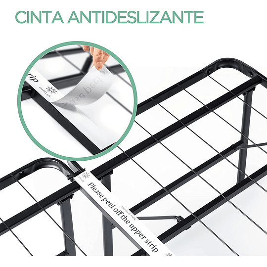 35 cm, base para colchão sem montagem Base inteligente, estrutura de cama metálica, montagem simples, armazenamento debaixo da cama, 135 x 190 cm, preto