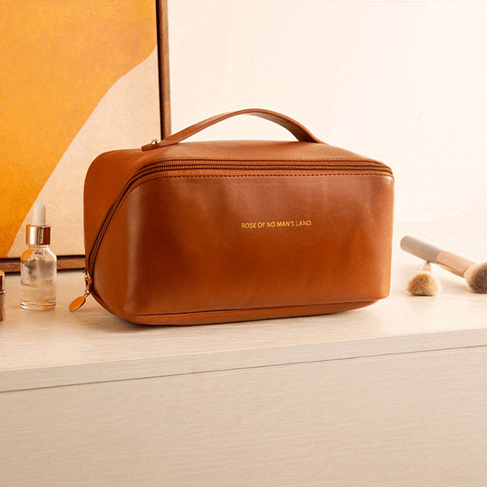 1pc grande capacidade portátil saco cosmético para maquiagem feminina, saco de viagem couro do plutônio saco de cuidados com a pele saco de higiene pessoal, organizador de saco de maquiagem