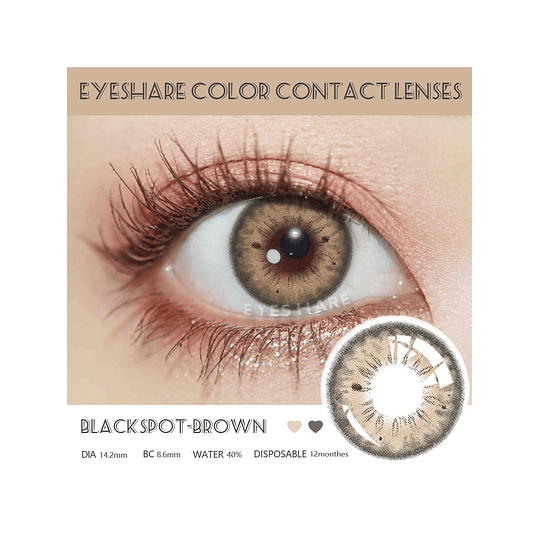 1 Par Suave Colorido Contato Naturalmente Preto Pontos, Grande Diâmetro Descartável Vida Ciclo