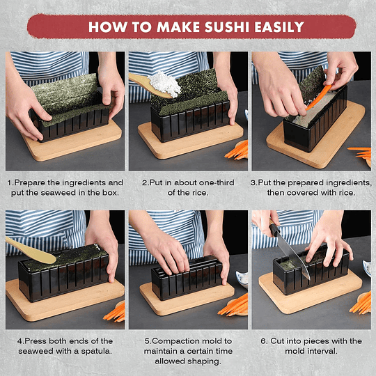 21 peças Kit para fazer sushi sushi kit sushi para iniciantes com tapete de sushi pauzinhos, cortadores de abacate, paleta, espalhador, faca, suporte para pauzinhos, pratos, escova (2...