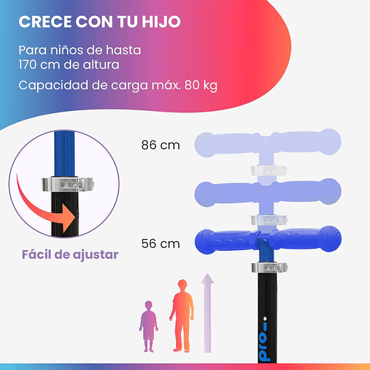 Two Scooter - o skate seguro premium para crianças, com LED nas rodas, dobrável, a partir de 5 anos, até 80 kg de carga, certificado TÜV, preto