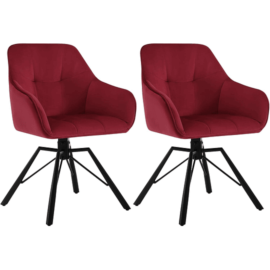 2 cadeiras de sala de jantar giratórias cadeiras de cozinha estofada em veludo macio cadeiras ergonómicas com encosto e braços para sala de estar e quarto, pernas de metal, c...