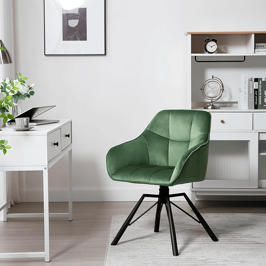 2 cadeiras de sala de jantar giratórias cadeiras de cozinha estofada em veludo macio cadeiras ergonómicas com encosto e braços para sala de estar e quarto, pernas de metal, c...
