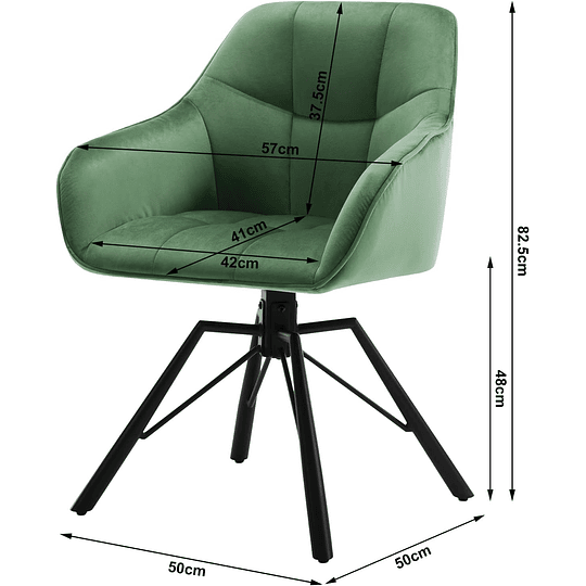 2 cadeiras de sala de jantar giratórias cadeiras de cozinha estofada em veludo macio cadeiras ergonómicas com encosto e braços para sala de estar e quarto, pernas de metal, c...