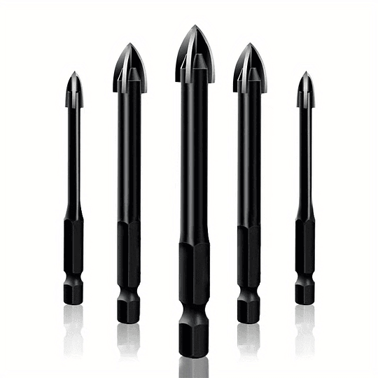 5pcs ferramenta de perfuração universal de alta eficiência, broca triangular de alargamento cruzado de haste hexagonal, ferramenta elétric