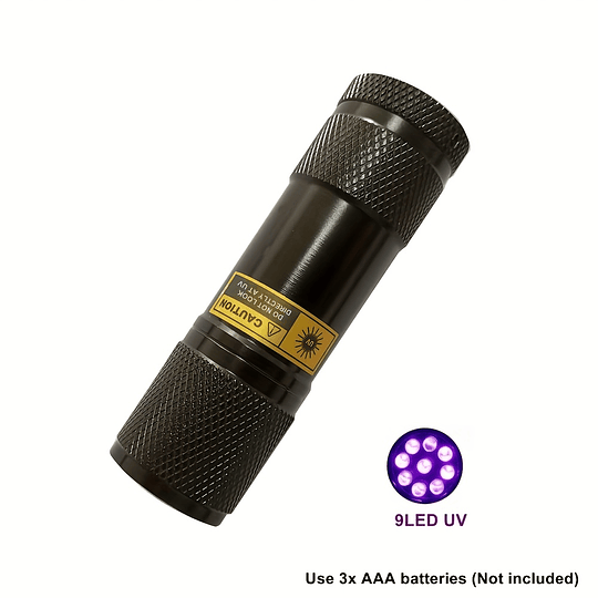 9 LED de luz ultravioleta 395-400nm Lanterna LED UV, mini tocha para curar a identificação de minério de dinheiro Detector de alimentos mofados, manchas de animais de estimação domésticos Ver