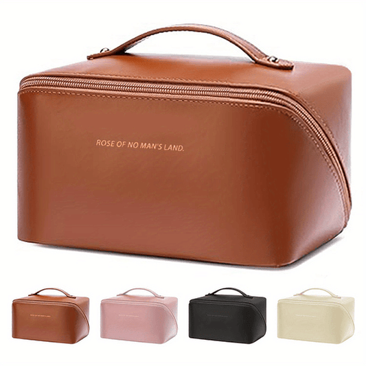 1pc grande capacidade portátil saco cosmético para maquiagem feminina, saco de viagem couro do plutônio saco de cuidados com a pele saco de higiene pessoal, organizador de saco de maquiagem