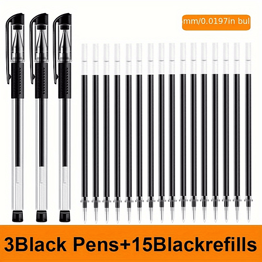 18pcs Conjunto De Canetas Gel Material Escolar Preto Azul Vermelho Cor De Tinta 0,5mm Caneta Esferográfica Caneta Kawaii Estudantes Material Escolar Escritório Stationery