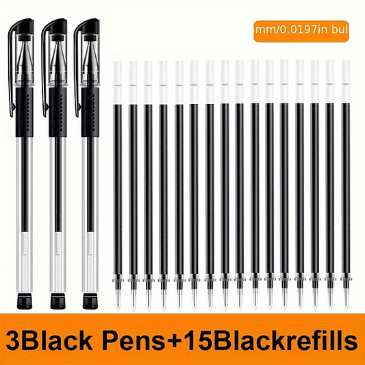 18pcs Conjunto De Canetas Gel Material Escolar Preto Azul Vermelho Cor De Tinta 0,5mm Caneta Esferográfica Caneta Kawaii Estudantes Material Escolar Escritório Stationery