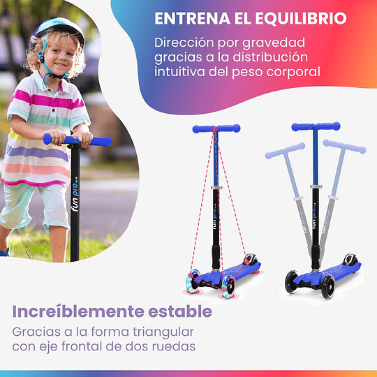Two Scooter - o skate seguro premium para crianças, com LED nas rodas, dobrável, a partir de 5 anos, até 80 kg de carga, certificado TÜV, preto