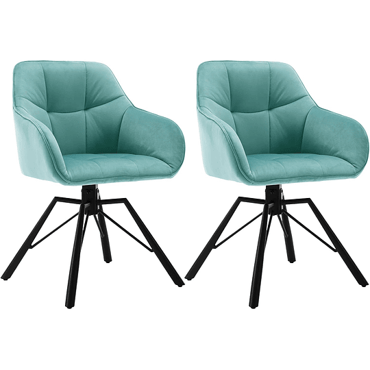 2 cadeiras de sala de jantar giratórias cadeiras de cozinha estofada em veludo macio cadeiras ergonómicas com encosto e braços para sala de estar e quarto, pernas de metal, c...