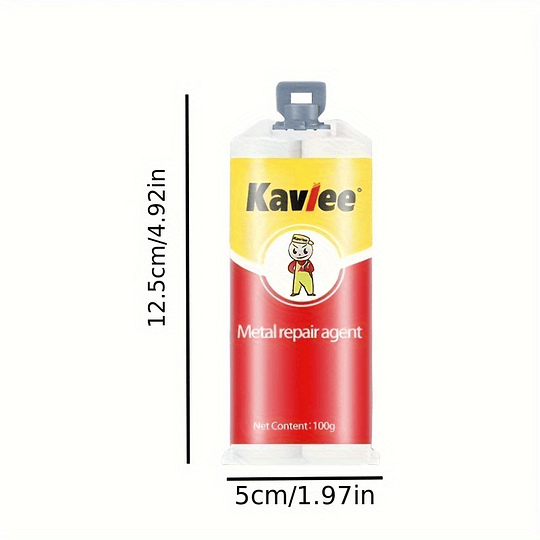 100g - Cola de reparação mágica, ligação de ferro forte de metal AB, cola de fundição de cola de reparação de metal de soldadura a frio resistente ao calor, super cola inofensiva, à prova de água, for