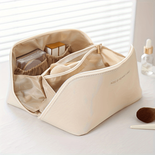 1pc grande capacidade portátil saco cosmético para maquiagem feminina, saco de viagem couro do plutônio saco de cuidados com a pele saco de higiene pessoal, organizador de saco de maquiagem
