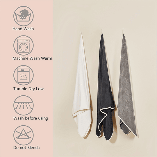 3 peças de toalhas de banho em microfibra, toalha de banho super absorvente e de secagem rápida de 300 GSM 70,0 x 140,0 cm, toalhas de banho multiusos para spa, ioga, fitness, casa de banho
