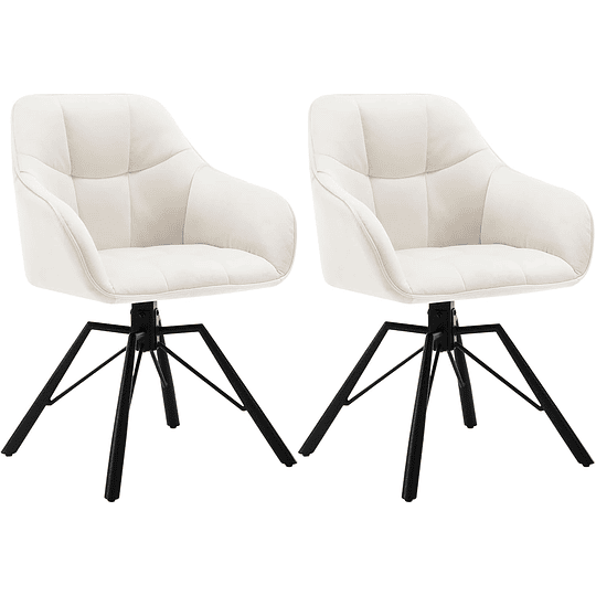2 cadeiras de sala de jantar giratórias cadeiras de cozinha estofada em veludo macio cadeiras ergonómicas com encosto e braços para sala de estar e quarto, pernas de metal, c...