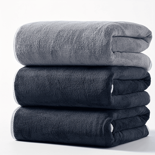 3 peças de toalhas de banho em microfibra, toalha de banho super absorvente e de secagem rápida de 300 GSM 70,0 x 140,0 cm, toalhas de banho multiusos para spa, ioga, fitness, casa de banho