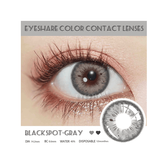1 Par Suave Colorido Contato Naturalmente Preto Pontos, Grande Diâmetro Descartável Vida Ciclo
