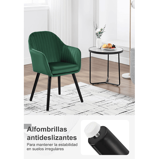 6X cadeiras de sala de jantar nórdicas estilo vintage conjunto de 6, cadeiras de cozinha cadeiras estofada com apoio de braços em veludo, estrutura de madeira cadeiras de secretária