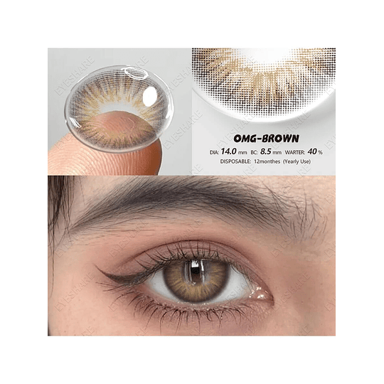 1 Par Colorido Contato Com Grande Diâmetro , Natural Descartável , Adequado Para Datação ou Diário