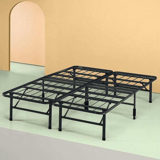 35 cm, base para colchão sem montagem Base inteligente, estrutura de cama metálica, montagem simples, armazenamento debaixo da cama, 135 x 190 cm, preto