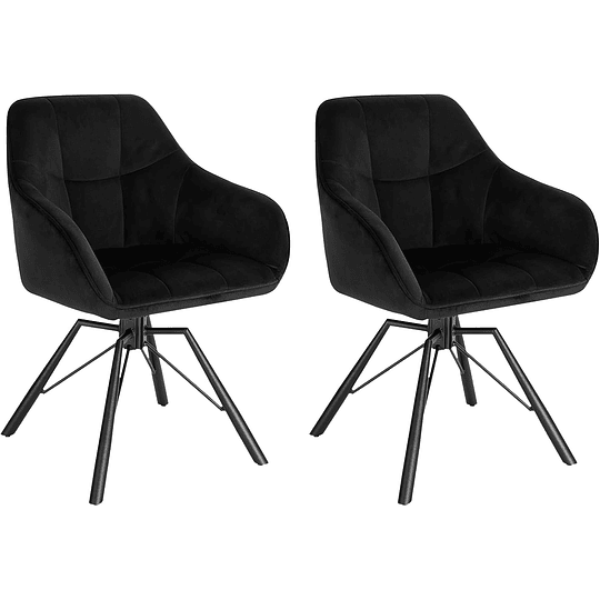 2 cadeiras de sala de jantar giratórias cadeiras de cozinha estofada em veludo macio cadeiras ergonómicas com encosto e braços para sala de estar e quarto, pernas de metal, c...