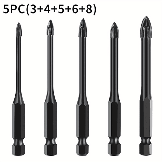 5pcs ferramenta de perfuração universal de alta eficiência, broca triangular de alargamento cruzado de haste hexagonal, ferramenta elétric