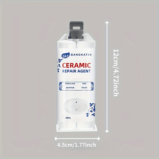 Agente de reparação de cerâmica Bangkate - tubo de 50 ml, cola líquida branca para fixação de fissuras, furos e riscos em porcelana, resistente a manchas, resistente à água e à prova de fugas, ideal p