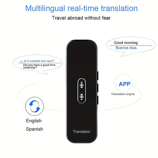Tradutor de voz inteligente de 137 idiomas: tradução instantânea em tempo real, apresentação de resultados de tradução de aplicações, adequado para a maioria dos telefones Android/iOS