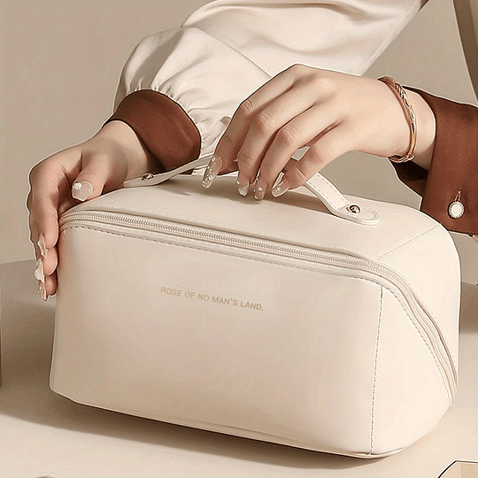 1pc grande capacidade portátil saco cosmético para maquiagem feminina, saco de viagem couro do plutônio saco de cuidados com a pele saco de higiene pessoal, organizador de saco de maquiagem