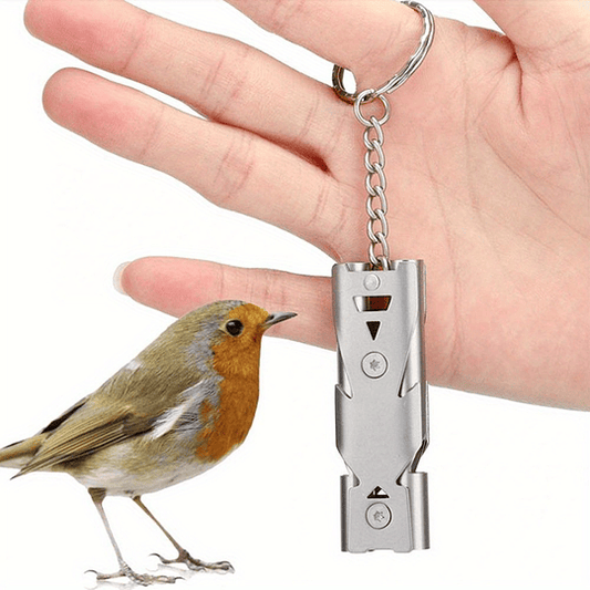 Apito ultrassônico de aço inoxidável para treino de aves - acessório de sobrevivência ao ar livre