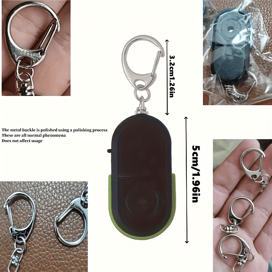 1pc anti-perdido alarme chave localizador chaveiro para homem, apito som led luz chaveiro