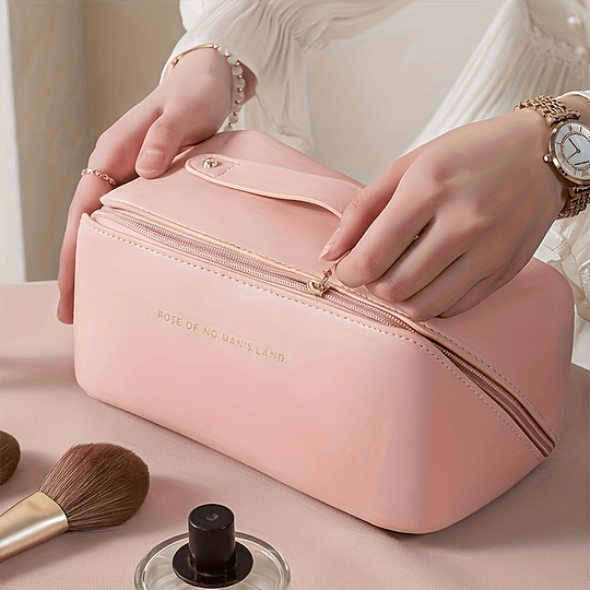 1pc grande capacidade portátil saco cosmético para maquiagem feminina, saco de viagem couro do plutônio saco de cuidados com a pele saco de higiene pessoal, organizador de saco de maquiagem