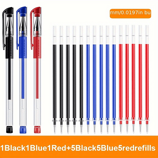 18pcs Conjunto De Canetas Gel Material Escolar Preto Azul Vermelho Cor De Tinta 0,5mm Caneta Esferográfica Caneta Kawaii Estudantes Material Escolar Escritório Stationery