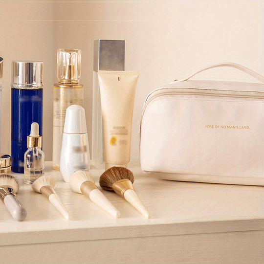 1pc grande capacidade portátil saco cosmético para maquiagem feminina, saco de viagem couro do plutônio saco de cuidados com a pele saco de higiene pessoal, organizador de saco de maquiagem
