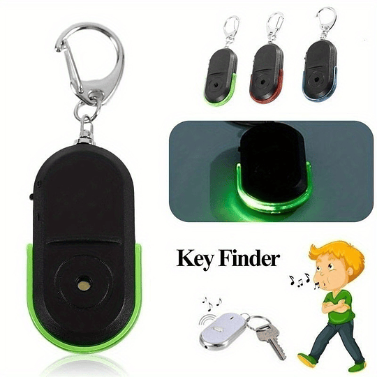 1pc anti-perdido alarme chave localizador chaveiro para homem, apito som led luz chaveiro