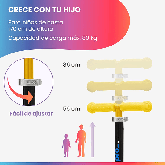 Two Scooter - o skate seguro premium para crianças, com LED nas rodas, dobrável, a partir de 5 anos, até 80 kg de carga, certificado TÜV, preto