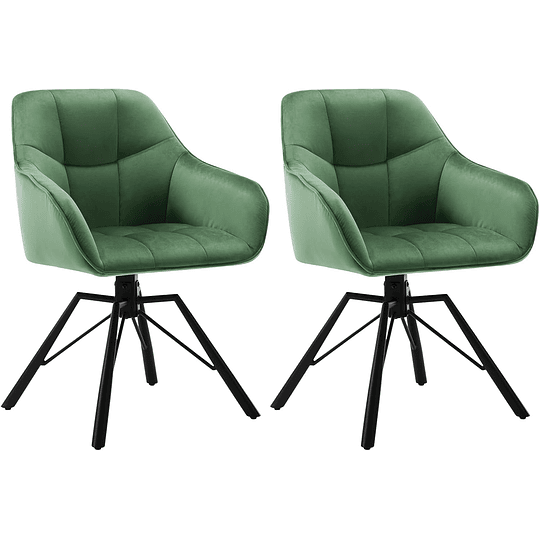 2 cadeiras de sala de jantar giratórias cadeiras de cozinha estofada em veludo macio cadeiras ergonómicas com encosto e braços para sala de estar e quarto, pernas de metal, c...