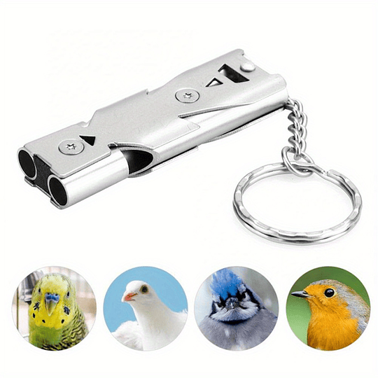 Apito ultrassônico de aço inoxidável para treino de aves - acessório de sobrevivência ao ar livre