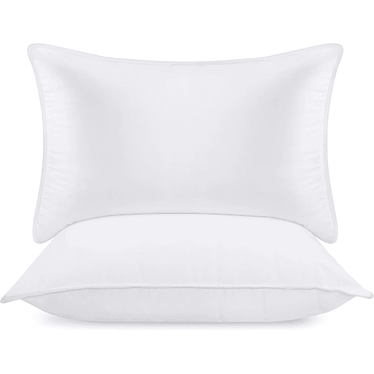 Almofadas (2 unidades), 50 x 70 cm, almofadas de primeira, fibra oca de silicone virgem, almofadas macias, fáceis de cuidar (branco)
