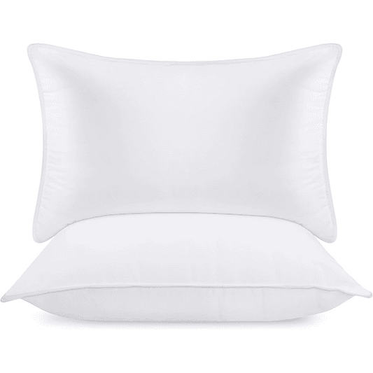 Almofadas (2 unidades), 50 x 70 cm, almofadas de primeira, fibra oca de silicone virgem, almofadas macias, fáceis de cuidar (branco)