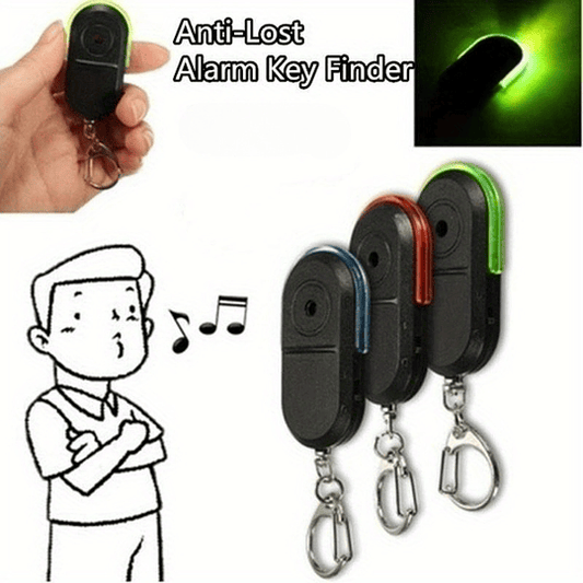 1pc anti-perdido alarme chave localizador chaveiro para homem, apito som led luz chaveiro