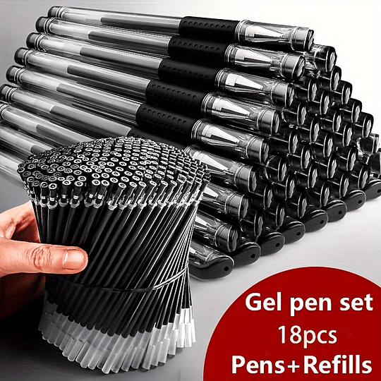 18pcs Conjunto De Canetas Gel Material Escolar Preto Azul Vermelho Cor De Tinta 0,5mm Caneta Esferográfica Caneta Kawaii Estudantes Material Escolar Escritório Stationery