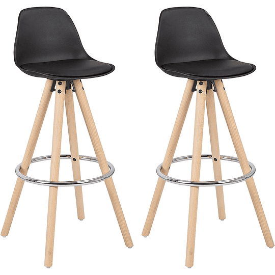 2 x banco de bar com encosto, moldura de madeira maciça imitação de couro, para cozinha, bar, conjunto de 2 unidades multicolorido linho